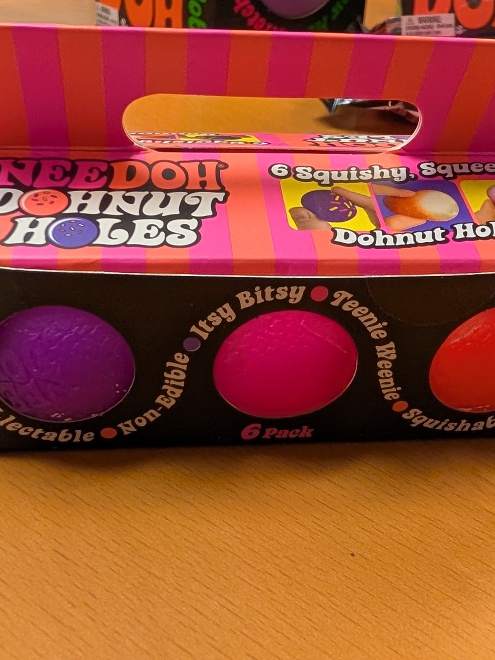 Dohnut Holes Squeeze Toys - Pink & Purple - 6 Pack